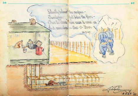Link to British POW's color sketches
