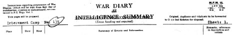 Link to War Diary of Internment Camp No. 135: Jan 15-31
